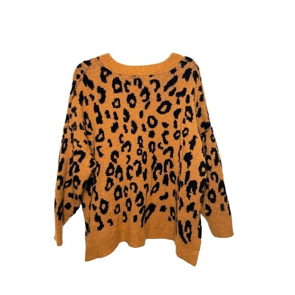 Hyfve Women’s Leopard Print Sweater Boxy Baggy Oversized Drop Shoulder S - Picture 2 of 8